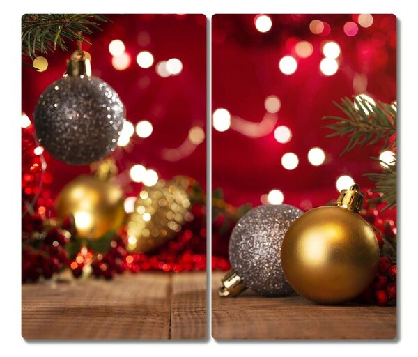 Tagliere in vetro Albero di Natale Ornamenti di palline di Natale 60x52 cm