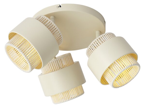 Faretto da soffitto moderno beige a 3 luci con faretti orientabili - Kora