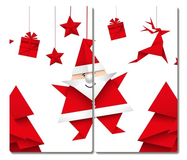 Tagliere in vetro Vacanze Babbo Natale Regali 60x52 cm