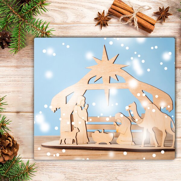 Tagliere in vetro temperato Scuderia dell'Inverno Santo 60x52 cm