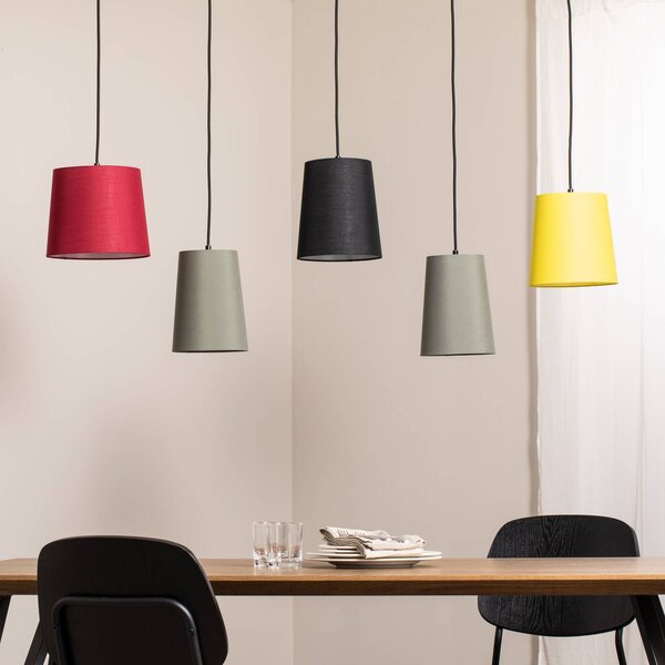 Lampada a sospensione Amilia Lindby, dimmerabile, Legno chiaro, Soggiorno / Sala da pranzo, Tessuto / Stoffa / Seta, Giovanile, Lampada a sospensione