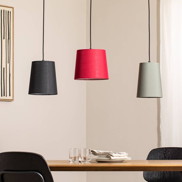 Lampada a sospensione Amilia Lindby, dimmerabile, Legno chiaro, Soggiorno / Sala da pranzo, Tessuto / Stoffa / Seta, Giovanile, Lampada a sospensione