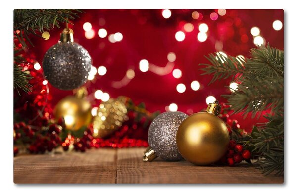 Tagliere in vetro Albero di Natale Ornamenti di palline di Natale 60x52 cm