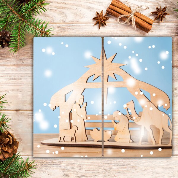 Tagliere in vetro temperato Scuderia dell'Inverno Santo 60x52 cm