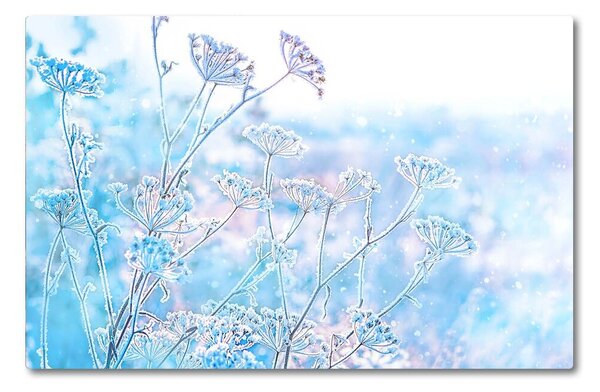 Tagliere in vetro Inverno Neve Natale 60x52 cm