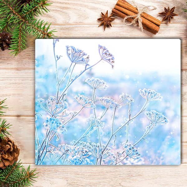 Tagliere in vetro Inverno Neve Natale 60x52 cm