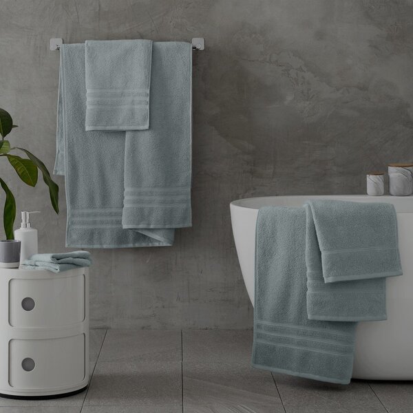 Asciugamano tipo terry verde polveroso in cotone 90x140 cm Zero Twist – Catherine Lansfield