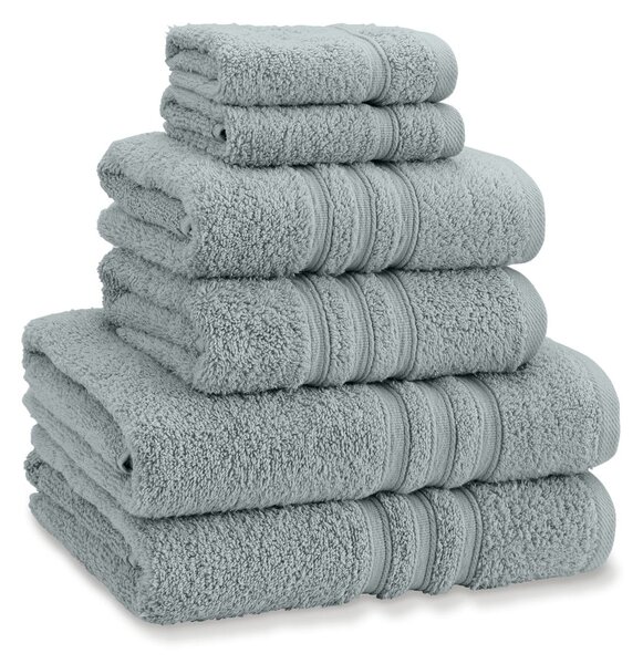 Set di asciugamani per viso e corpo tipo terry verde polveroso in cotone 6 pz Zero Twist – Catherine Lansfield
