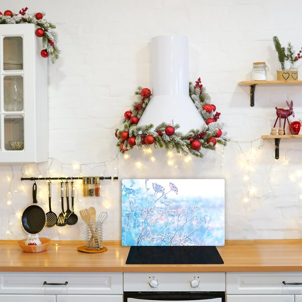 Tagliere in vetro Inverno Neve Natale 60x52 cm