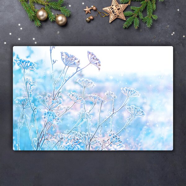 Tagliere in vetro Inverno Neve Natale 60x52 cm