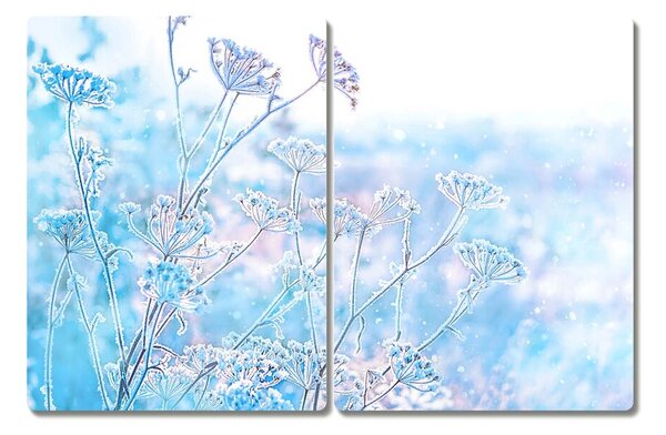 Tagliere in vetro Inverno Neve Natale 60x52 cm