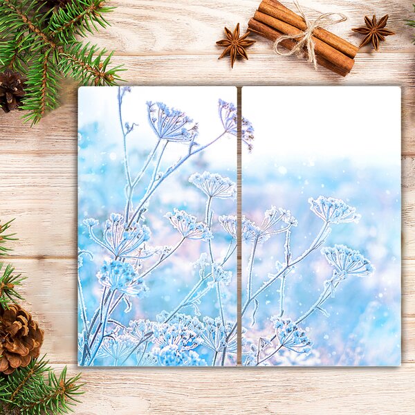 Tagliere in vetro Inverno Neve Natale 60x52 cm