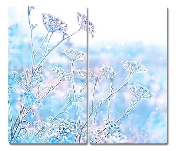 Tagliere in vetro Inverno Neve Natale 60x52 cm