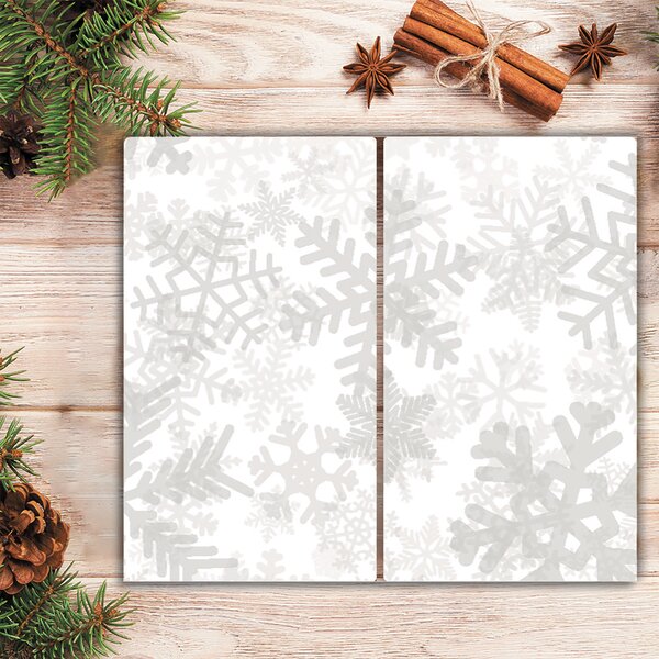 Tagliere in vetro temperato Fiocchi di neve di neve d'inverno 60x52 cm