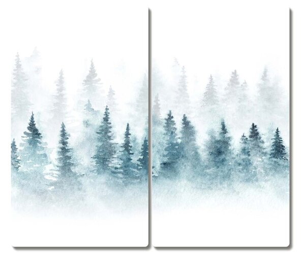 Tagliere in vetro Foresta dell'albero di Natale 60x52 cm