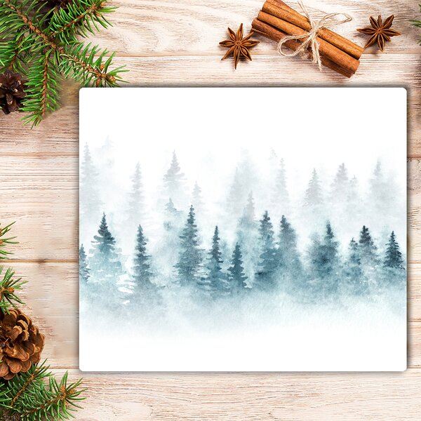 Tagliere in vetro Foresta dell'albero di Natale 60x52 cm