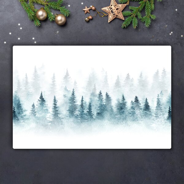 Tagliere in vetro Foresta dell'albero di Natale 60x52 cm