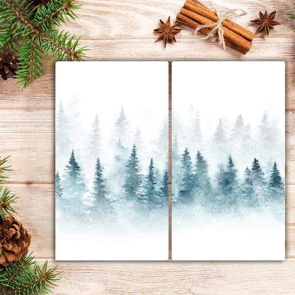 Tagliere in vetro Foresta dell'albero di Natale 60x52 cm