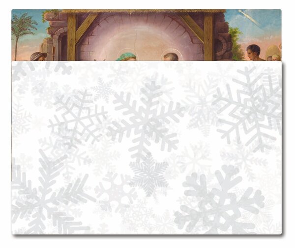 Tagliere in vetro temperato Fiocchi di neve di neve d'inverno 60x52 cm