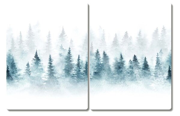 Tagliere in vetro Foresta dell'albero di Natale 60x52 cm