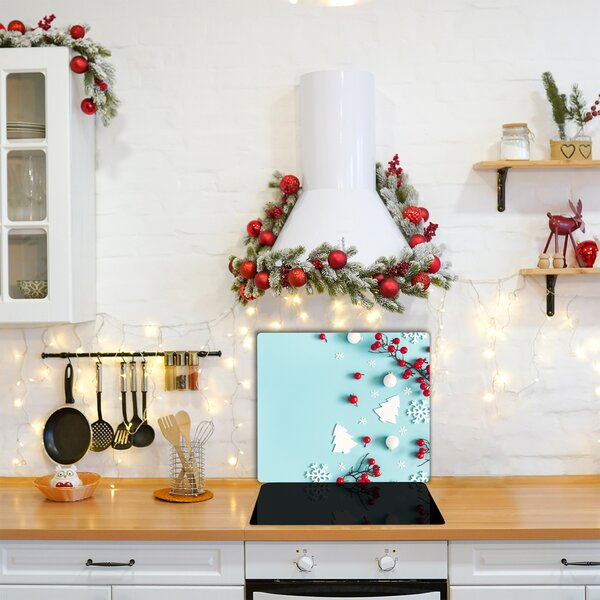 Tagliere in vetro temperato Ornamenti di Natale con fiocchi di neve 60x52 cm