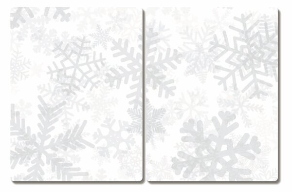 Tagliere in vetro temperato Fiocchi di neve di neve d'inverno 60x52 cm