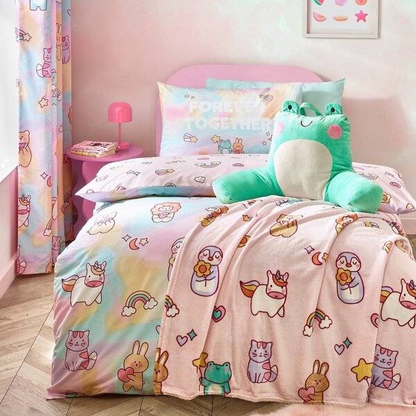 Biancheria da letto per bambini rosa per letto singolo 135x200 cm Forever Together – Catherine Lansfield