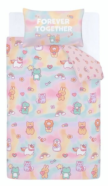 Biancheria da letto per bambini rosa per letto singolo 135x200 cm Forever Together – Catherine Lansfield