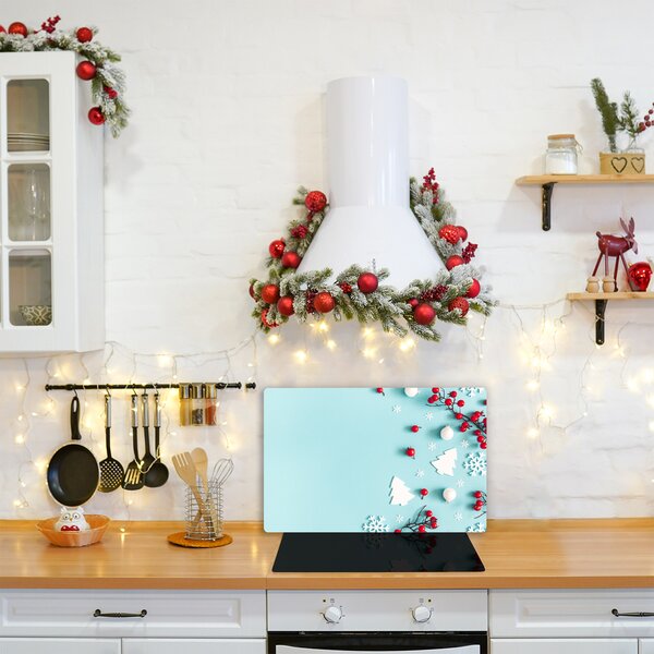 Tagliere in vetro temperato Ornamenti di Natale con fiocchi di neve 60x52 cm