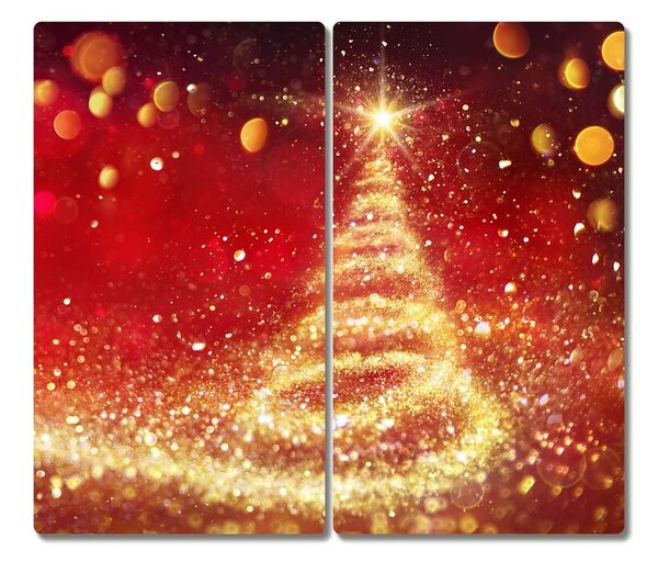 Tagliere in vetro temperato Albero di Natale astratto Natale Inverno 60x52 cm