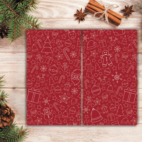 Tagliere in vetro Ornamenti di Natale Decorazione invernale 60x52 cm