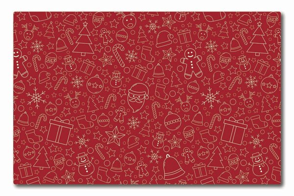 Tagliere in vetro Ornamenti di Natale Decorazione invernale 60x52 cm