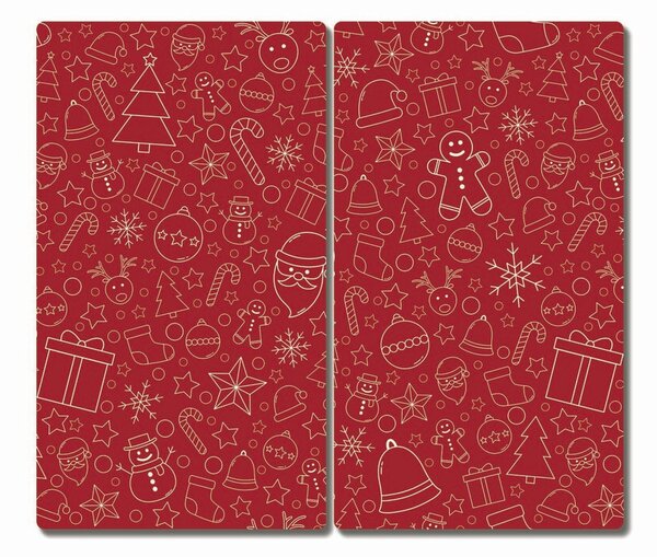 Tagliere in vetro Ornamenti di Natale Decorazione invernale 60x52 cm