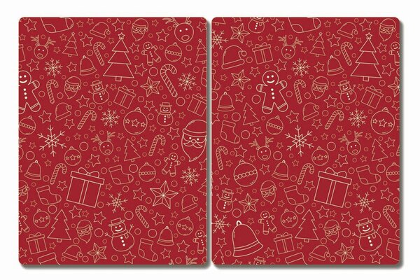 Tagliere in vetro Ornamenti di Natale Decorazione invernale 60x52 cm