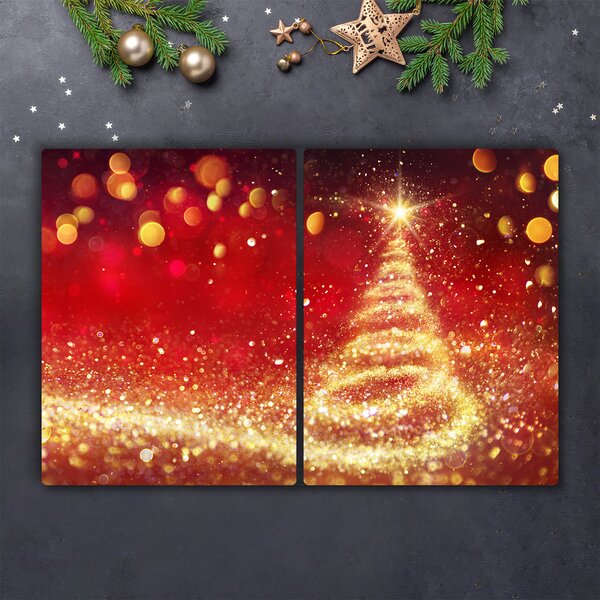 Tagliere in vetro temperato Albero di Natale astratto Natale Inverno 60x52 cm