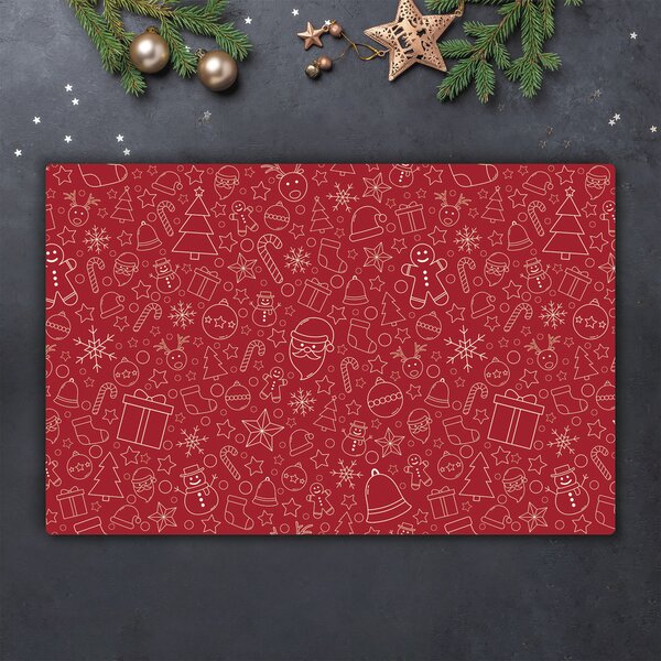 Tagliere in vetro Ornamenti di Natale Decorazione invernale 60x52 cm