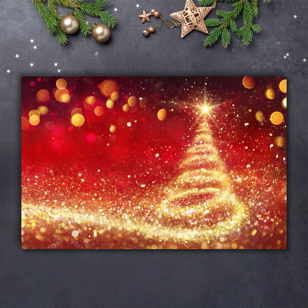 Tagliere in vetro temperato Albero di Natale astratto Natale Inverno 60x52 cm