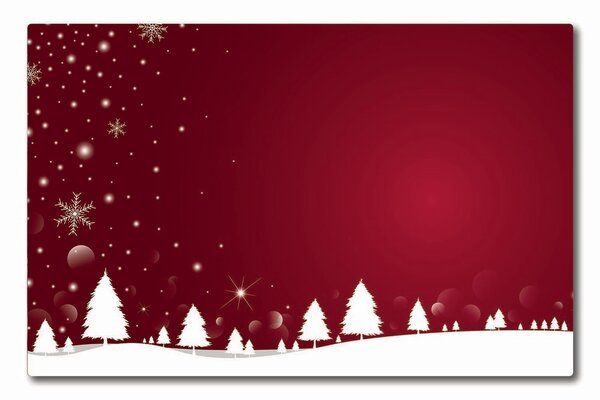 Tagliere in vetro temperato Albero di Natale Fiocchi di neve festivi 60x52 cm