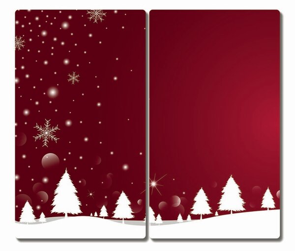 Tagliere in vetro temperato Albero di Natale Fiocchi di neve festivi 60x52 cm