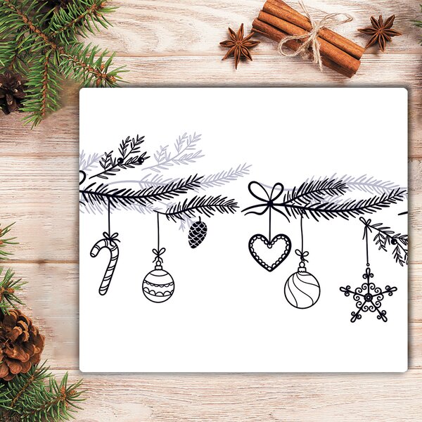 Tagliere in vetro temperato Decorazioni natalizie Decorazioni invernali 60x52 cm
