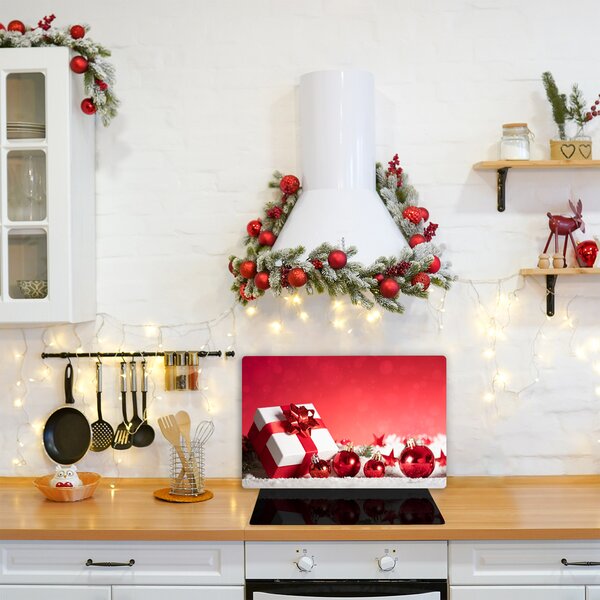 Tagliere in vetro Regalo di Natale Palle di Natale Neve 60x52 cm