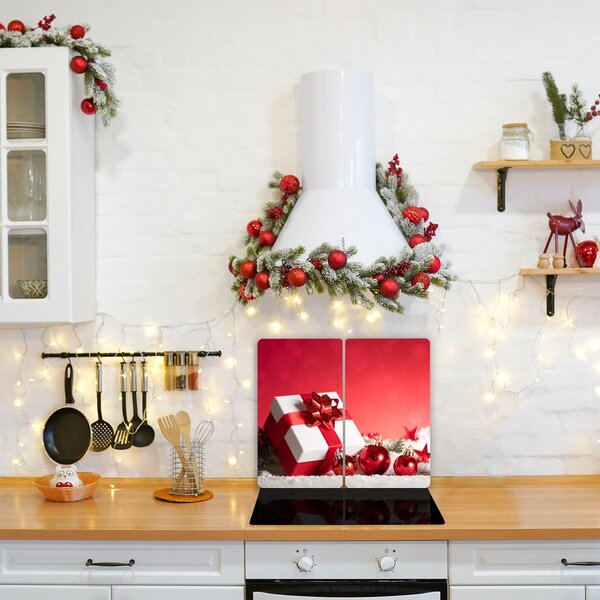 Tagliere in vetro Regalo di Natale Palle di Natale Neve 60x52 cm
