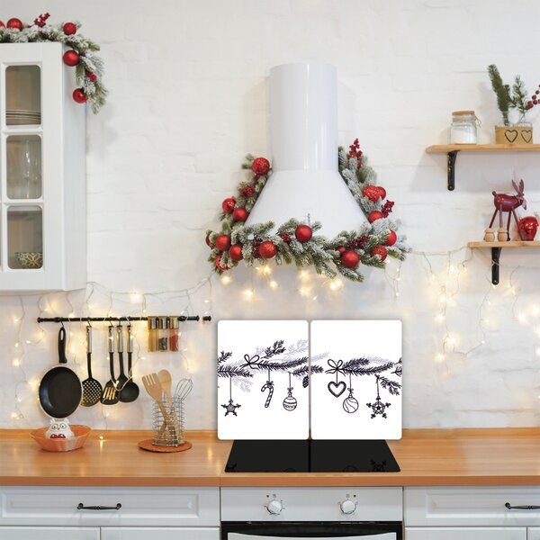Tagliere in vetro temperato Decorazioni natalizie Decorazioni invernali 60x52 cm