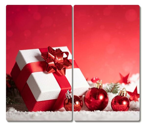 Tagliere in vetro Regalo di Natale Palle di Natale Neve 60x52 cm