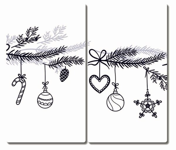 Tagliere in vetro temperato Decorazioni natalizie Decorazioni invernali 60x52 cm