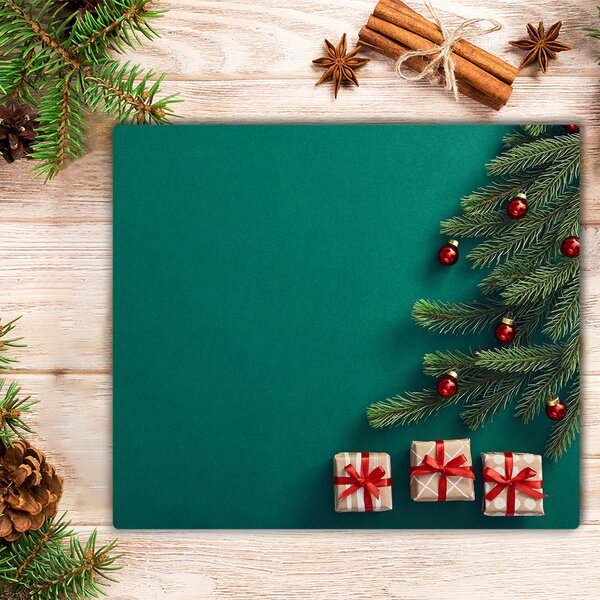 Tagliere in vetro Albero di Natale Natale Regali invernali 60x52 cm