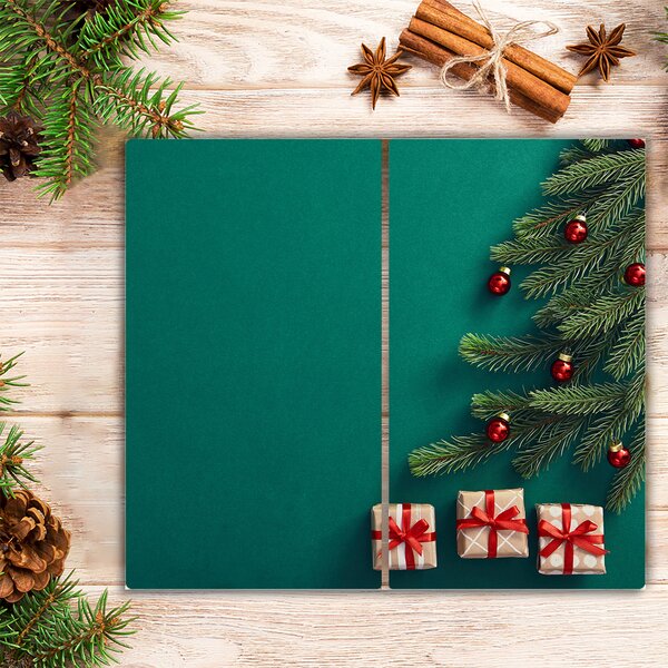 Tagliere in vetro Albero di Natale Natale Regali invernali 60x52 cm