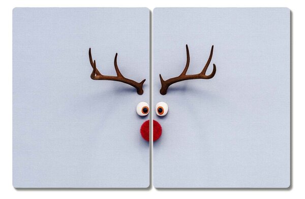 Tagliere in vetro Rudolf la renna santa 60x52 cm