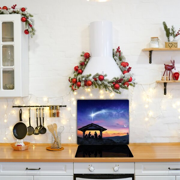 Tagliere in vetro Gesù Natale stabile 60x52 cm