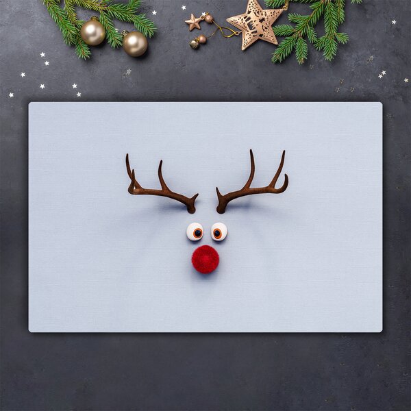 Tagliere in vetro Rudolf la renna santa 60x52 cm